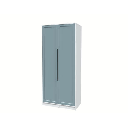 Шкаф распашной Тренд КТ-Ш2 (Белый платинум ЛДСП/ Океан ЛМДФ) Ш918 В2128 Г547 Шкаф распашной Тренд КТ-Ш2 (Белый платинум ЛДСП/ Океан ЛМДФ) Ш918 В2128 Г547